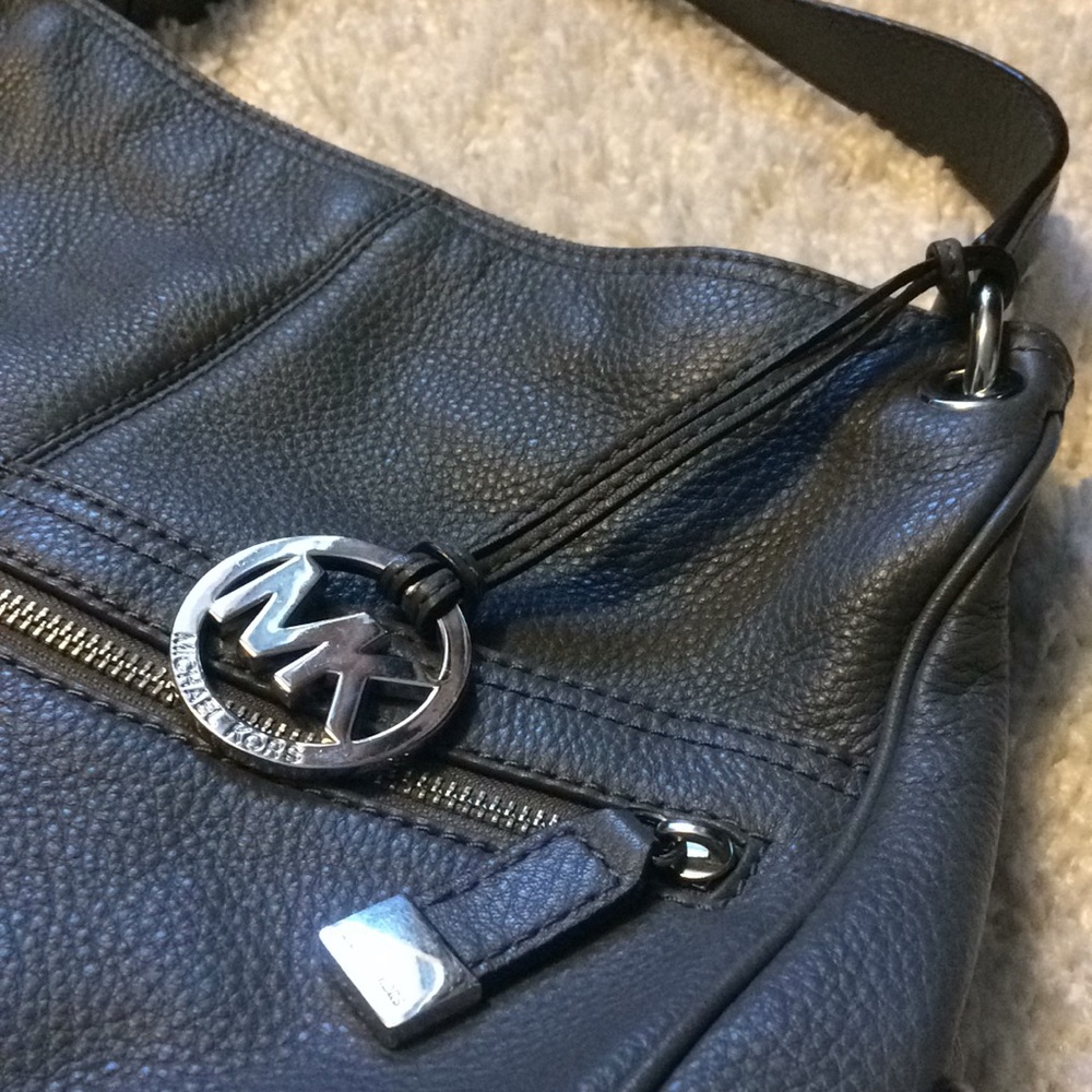 Michael Kors Gray Pebbled Leather Handbag - Picture 2 of 5